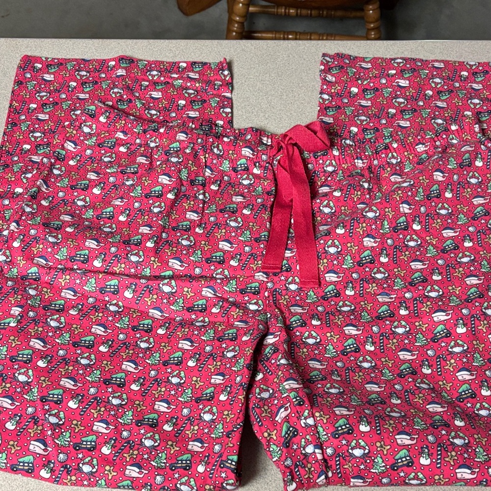 Vineyard Vines Red Holiday Print Pajama Pants size large